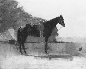 Saddle pferd In Farm Yard Realismus Maler Winslow Homer Ölgemälde